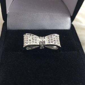 NEW 925 Stamped Sterling Silver Milgrain Bow Ring